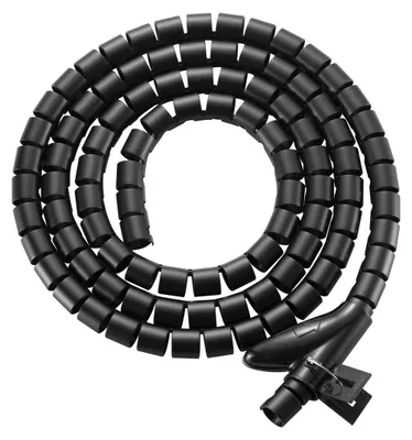 Produktbild von Equip Spiral-Kabelschlauch +Untertischmontage 1.30m schwarz Polybeutel