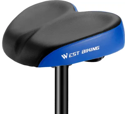 Obrázek produktu pro WEST BIKING Ergonomické náhradní sedlo na kolo, měkké, širší, silnější, polstrování na silniční kolo, jízda na dlouhé vzdálenosti, pohodlné, odolné proti nárazům, sedlo na kolo (modré)