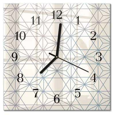 Immagine prodotto di Orologio da parete Tulup Glasuhr, orologio da cucina, vetro vero, 30x30 cm, design moderno e decorativo, silenzioso, con lancette nere, motivo geometrico