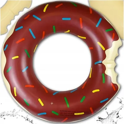 Produktbild von Aufblasbarer Donut Schwimmring 120 cm Braun XXL Poolring Schwimmreifen Für Pool Strand Und See