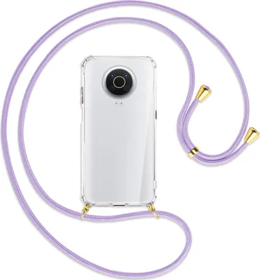 Produktbild von Handykette Backcover-Schutzhülle mit Band (Metall goldfarben) für Nokia G10, G20 (Nokia 6.3) - violett