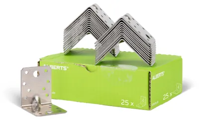 Produktbild von Alberts Schwerlast-Winkelverbinder mit Sicke | Edelstahl | 70 x 70 x 55 mm | 25er Set