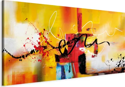 Produktbild von Vliesstoff Leinwandbild - Street Melodies (1 Part) Orange Wide 120x60 cm Abstrakt a-A-0324-b-b