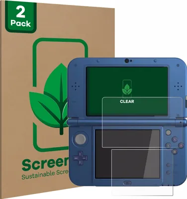 Produktbild von 2x ScreenLeaf Schutzfolie für Nintendo New 3DS XL nachhaltiger Displayschutz Display Schutz Folie Klar Transparent
