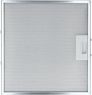 A close-up shot of a metal range hood filter.