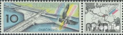 Produktbild von Briefmarken Slowakei 1993 Mi 181Zf mit Zierfeld (kompl.Ausg.) postfrisch Donaustaustufe