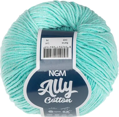 Zdjęcie produktu dla Przędza ALLY Bawełna – 50 g / 140 m – jasnoturkusowa