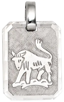 Produktbild von Anhänger Sternzeichen Stier aus 925 Silber teilmattiert Horoskop