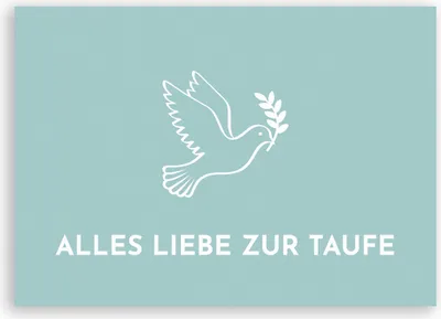Produktbild von Friendly Fox Karte zur Taufe Taube Taufkarte zur Taufe, heilige Taufe Junge, Taube Klappkarte Glückwunschkarte Taufe mit Umschlag