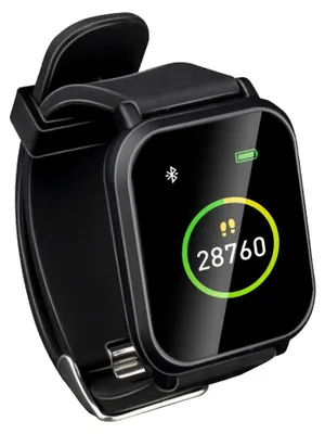Produktbild von Umbro Fitness Tracker Bluetooth – Smart Watch mit Sportfunktionen – Fitnessuhr HR und Körpertemperatursensor – Schrittzähler 1,3 Zoll Touchscreen – Sportuhr IP68 wasserdicht – Schwarz