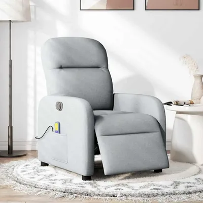 Immagine prodotto di vidaXL Sedia da massaggio elettrica in tessuto grigio chiaro