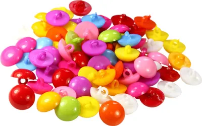 10 x Kinderknopf Ösenknopf 1-Loch, rund, 15 mm, freie Farbwahl oder Farbmix