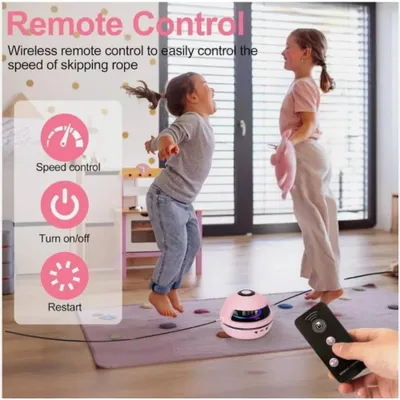 Produktbild von Seilloses Springseil für Kinder - Automatisches Springseilgerät - Bluetooth - Musik - Fernbedienung - 10 Geschwindigkeiten - Beintraining