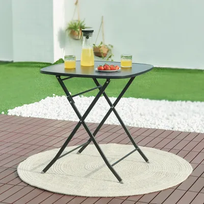 Produktbild von Klapptisch ‘Sande’ quadratisch Stahl 71 x 70 x 70 cm Schwarz