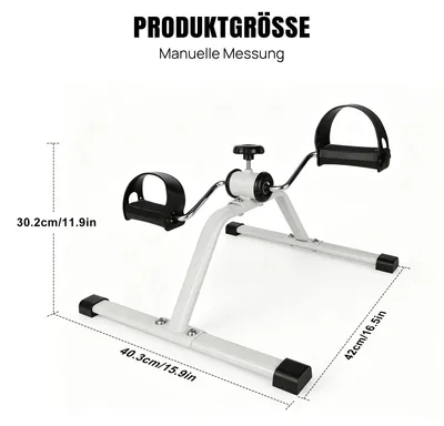 Image de Mini-vélo d'appartement - Entraîneur à pédales portable - Résistance réglable - Compact, idéal pour une utilisation sous le bureau - Pour la maison - Blanc