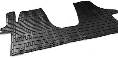 Produktbild von Gummimatte passend für VW T5 T6 Multivan Caravelle Bus 1-teilig (Geruchsneutral) Gummi Matte Fußmatte Allwetter Schwarz