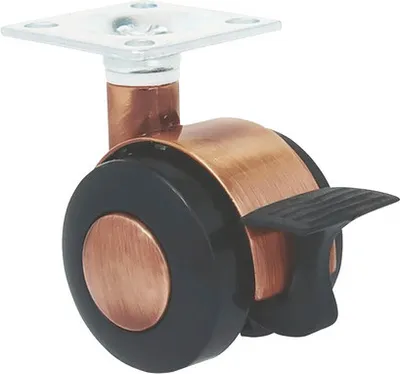 Obrázek produktu pro Walteco Designové nábytkové kolečko, průměr 40mm, otočné s destičkou, brzda, nosnost 40 kg