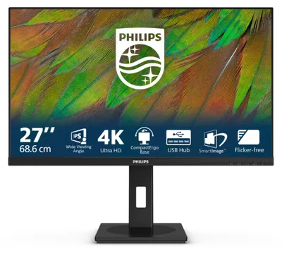 Produktbild von Philips 3000 series 27B1N3800/00 Computerbildschirm 68,6 cm (27") 3840 x 2160 Pixel 4K Ultra HD LCD Schwarz