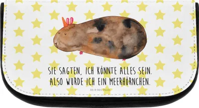Produktbild von Mr. & Mrs. Panda Kulturbeutel Einhorn Meerschweinchen - Weiß - Geschenk, Schminktäschchen, Unicorn, Meerhörnchen, Meerschwein, kosmetiktäschchen, Organizer, Einhörner