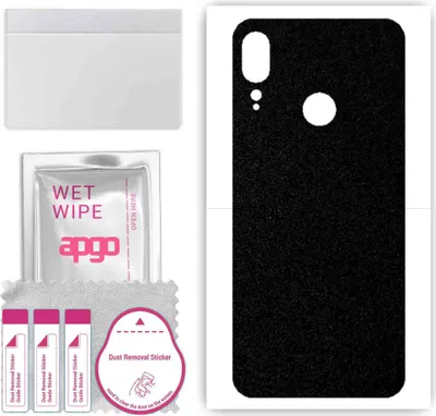Produktbild von apgo Rückseite Schutzfolie, Skin, kompatibel mit Motorola Moto E6 Plus, Hinten Displayschutzfolie aus Vinylfolie, kratzfest, einfache Montage - Mattschwarz