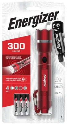 Produktbild von Energizer Taschenlampe Emergency Metal Light inkl. 3x AAA rot