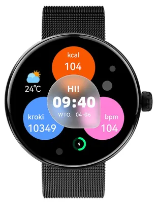 Produktbild von Forever Smartwatch fur Damen Forevive 5 SB-365 Schwarz, IP68, Schrittzähler, Pulsmesser, Schlaf-Monitoring, Touchscreen, Bluetooth