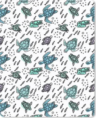 Produktbild von MuchoWow® Mauspad Mousepad Muster - Schildkröte - Fisch 30x40 cm - Mousepads - Maus Mat - Pad - Mausunterlage - Mausmatten