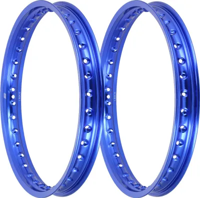 Image de Jeu: 2x jante 1,5 x 16" en aluminium bleu anodisé - pour Simson S50, S51, KR51 Schwalbe, SR4