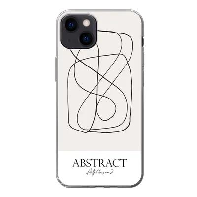 Produktbild von MuchoWow® Handyhülle Schutzhülle Hülle für iPhone 13 Kunst - Linienkunst - Abstrakt Silikon Softcase Handy Hülle - Karteninhaber