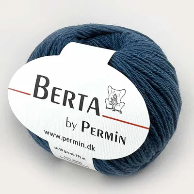Produktbild von Berta by Permin – Wolle-Baumwolle Strickgarn (10 meeresblau)