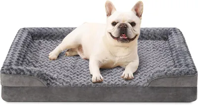 Produktbild von Hundebett Memory-Schaum, grau, C-förmige Polsterung, rutschfest, für Haustier