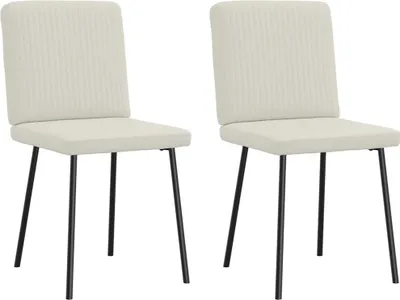 Produktbild von vidaXL Esszimmerstühle 2 Stk. Creme Samt