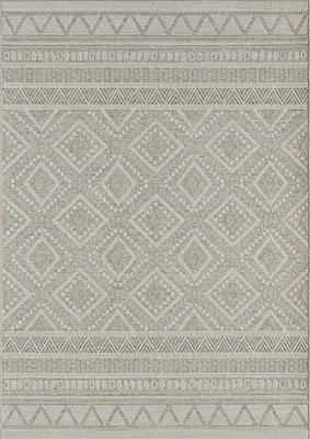 Produktbild von Outdoor Indoor Teppich Flachgewebe Küchenteppich Balkon Terasse Beige Grau