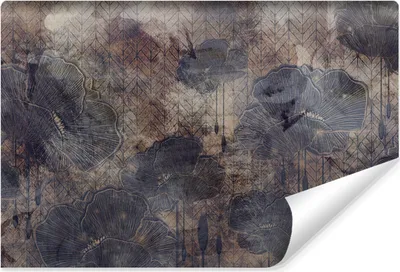 Produktbild von Muralo Vlies Fototapete MOHNBLUMEN Beton Ornamente Abstraktion Retro Br. 315cm x Hö. 210cm