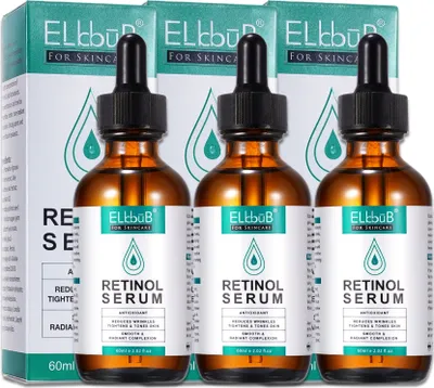 Produktbild von Retinol Serum mit Vitamin E Anti Falten Anti-Aging Gesichtsserum Bio Vegan, 3x 60ml