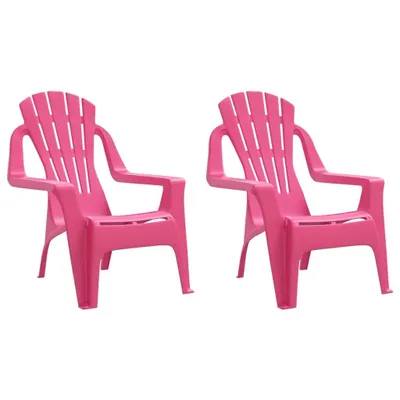 Image de vidaXL Chaises de jardin pour enfants 2 pcs. Rose 37x34x44 cm PP aspect bois