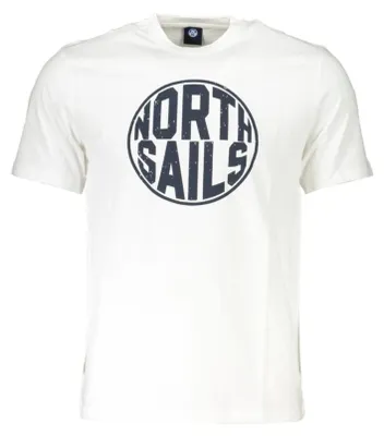 Produktbild von Herren Kurzarm T-Shirt Weiß mit Druck & Rundhalsausschnitt