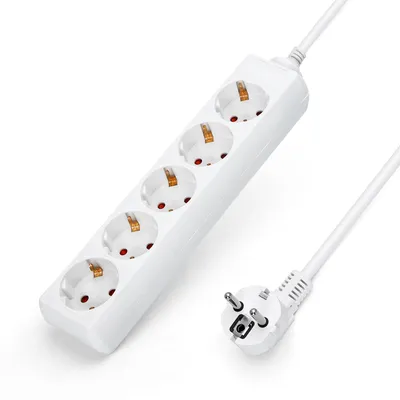 Immagine prodotto di Aigostar, ciabatta multipresa da tavolo con 5 prese, protezione bambini, cavo da 3 metri, colore bianco