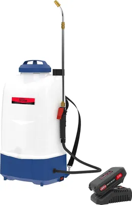 Produktbild von Güde Akku Rückensprühgerät SG 18-201-23 R (18 V, 15 l Tank, Teleskop Spritzlanze 600-1000 mm aus Aluminium, Tragegurt, einstellbare Messingdüse für Punktstrahl/Sprühnebel, inkl. Akku & Ladegerät