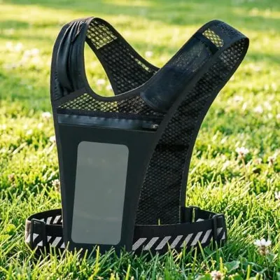 Produktbild von Verstellbare, leichte und atmungsaktive Trinkweste mit Handytasche | Laufrucksack für Joggen, Radfahren, Wandern, Camping, Bergsport, Fitnessstudio und Outdoor-Aktivitäten