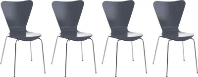 Produktbild von CLP 4er Set Besucherstuhl Calisto stapelbar grau