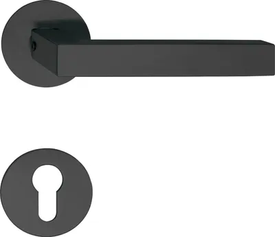 Produktbild von Solido Türbeschlag Malmö | Türgriff auf Flachrosette, rund WC | schwarz