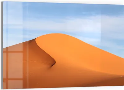 Produktbild von DEQORI Glasbild Echtglas 90x60 cm 'Goldene Dünenruhe' Wandbild Bild modern Deko