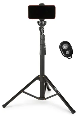 Image de A. Trépied de téléphone et bâton de selfie extensibles, 162,0 cm / 64,0 pouces, avec