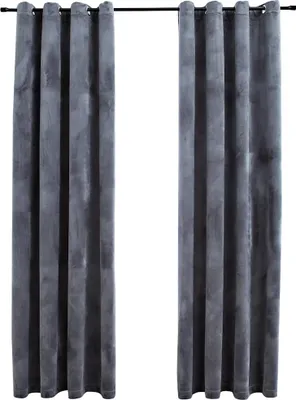 Obrázok produktu pre vidaXL zatemňovacie závesy s očkami 2 ks zamatové antracitové 140x245 cm