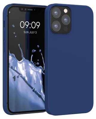 Produktbild von kwmobile Handyhülle für iPhone 12 Hülle / iPhone 12 Pro Hülle - Silikon Handy Case - weiche Oberfläche - kabelloses Laden - Marineblau