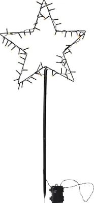 Produktbild von Star Trading LED Stern Gartenstecker Spiky 60 LED warmweiß 39 x 92 cm schwarz