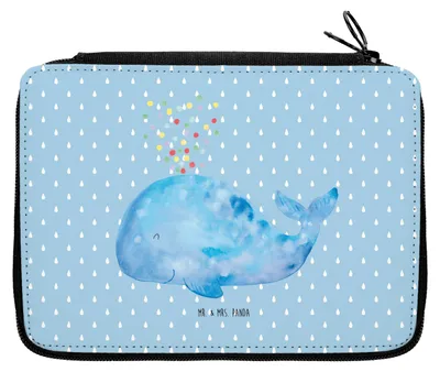 Produktbild von Mr. & Mrs. Panda Etui Wal Konfetti - Blau Pastell - Geschenk, Bleistiftetui, Diät, Schlampermäppchen, Federtasche, Neustart, Motivation, Geburtstag, Meer, Mäppchen