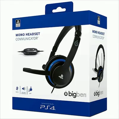 Produktbild von Bigben Interactive PS4OFCOMMUNICATOR, Verkabelt & Kabellos, Gaming, Kopfhörer, Schwarz, Blau