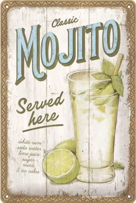 Produktbild von Nostalgic-Art - Blechschild 20 x 30cm - Open Bar - Mojito Served Here